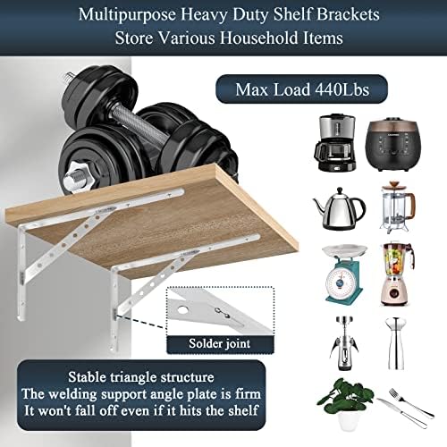 Solid Shelf Brackets 16 Inch, L Brackets Heavy Duty Shelf Brackets