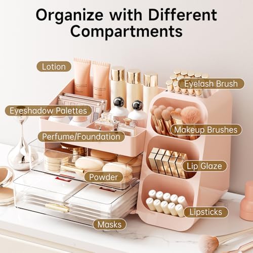 UFORU Makeup Organizer Countertop with Brush Holder for Vanity Bathroom