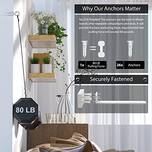 Floating Shelf Brackets 10 Inch 6 Pack, Hidden L Brackets for Shelves White