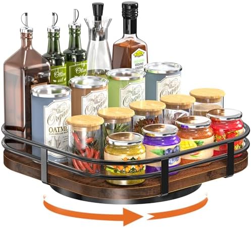 12" Large Lazy Susan Turntable Organizer -Rotating Spice Rack for Table Top