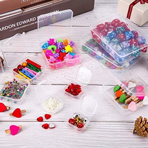 SATINIOR 24 Pcs Small Clear Plastic Container Box, 2.5 x 2.5 x 0.8 in