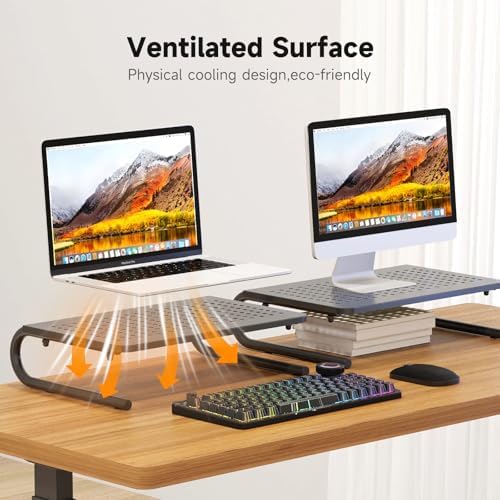 suptek Monitor Stand Riser for Computer,Laptop,Printer, Notebook and All Flat Screen Display with Vented Metal Platform 
