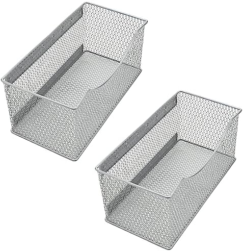 YBM HOME Magnetic Basket Storage Organizer with 16 Strong Magnets for Metal Desk, Fridge, Whiteboard, and Wall Locker Ac