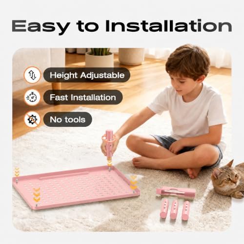Computer Monitor Stand Riser for Desk, 3 Height Adjustable PC Laptop TV Desktop Monitor Stand Shelf, Metal Printer Table