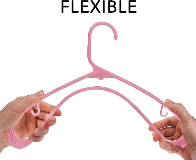 Sharpty Plastic Hangers Clothes Hangers for Clothing, Closet, Coats & Shirts - Durable & Space Saving - for Everyday Standard Use, Room Essentials & Basics - 20 Pack - Pink