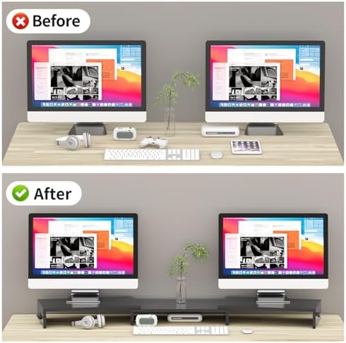 Pholiten Monitor Stand Riser with Adjustable Length and Swivel Angles