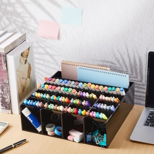 MotiMind Acrylic Pen and Marker Organizer for 250 Markers