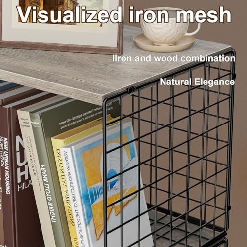 Dmevkic 2 Cube Small Bookcase,Bookshelf for Small Spaces Book Shelf,12.2 x 12.2 x 12.2, DIY Variable Stackable Cube Stor