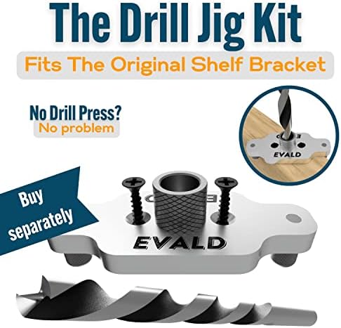 EVALD 8 Inch Floating Shelf Brackets with Screws & Anchors, Hidden Shelf Brackets, Heavy Duty Shelf Brackets, Floating S