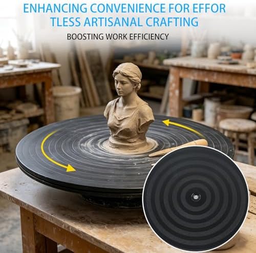 HSTECH 14 Inch Heavy Duty Rotating Swivel Stand - Lazy Susan with Steel Ball Bearings for Model Base/Rotating Plants/Cra