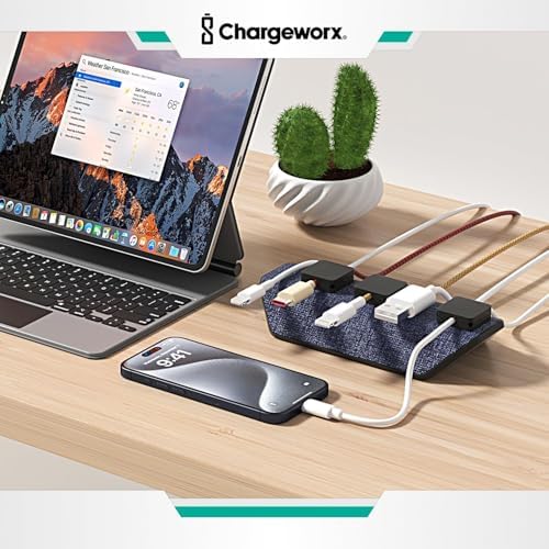Magnetic Cable Organizer 2 Pack, Weighted Non-Adhesive Cord Holder for Desk