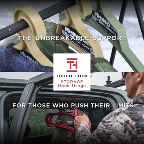 Rhino Tough Hook Heavy Duty Clothes Hangers, USA-Made, Body Armor, 2 Tan