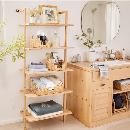 GRANNY SAYS Wicker Storage Basket, Wicker Basket with Handles, Trapezoid Woven Baskets for Shelves, Decorative Baskets f