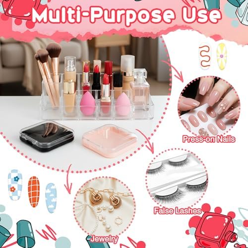 AceOrbit 24 Pcs Press on Nail Box Packaging, Multicolor Acrylic Case