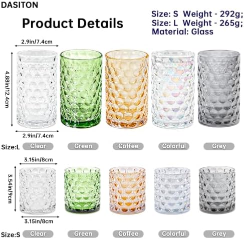 DASITON Glass Makeup Brush Holder, Bathroom Toothbrush Holders, Desk Pen Pencil Holder, Vintage Makeup Brush Cup, Multif