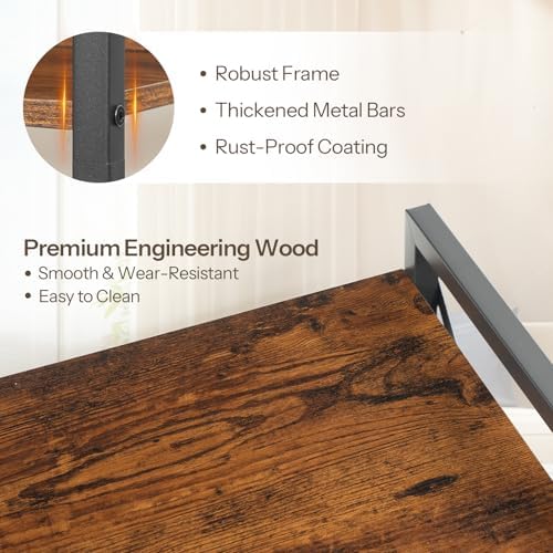 HOOBRO Bookshelf, 4-Tier Industrial Bookcase, Book Shelf Storage Organizer, Small Bookshelf with Metal Frame for Living 