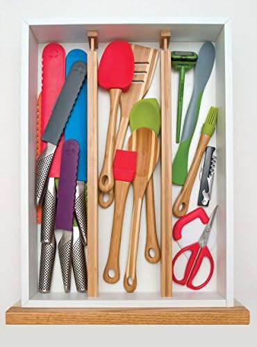 Lipper International Bamboo Kitchen Drawer Dividers, Set of 2