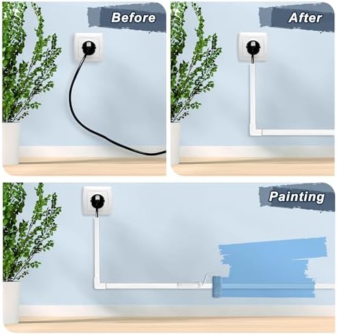 340in Cord Covers for Wires on Wall, One-Cord Wire Covers for Cords, Small White Cord Hider Wall, LZEOY Cable Raceway Wi
