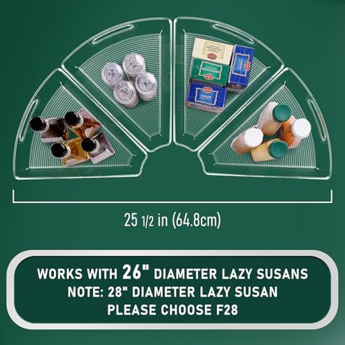 JEISSLIA Lazy Susan Cabinet Organizer Bins for 26"/ 28"/ 32" Diameter