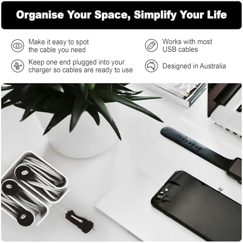Cable Organizer with Multiple Compartments, Secure Cable Ends, Prevent Tangling, Tidy Workspace, Charging Solution, Desk