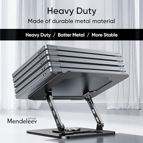 Grey 360° Rotating Foldable Adjustable Laptop Stand, Fits Up to 16 Inches