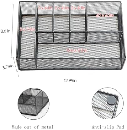 Paper Plate Organizer for Countertop, Metal Silverware Caddy for Cup, Napkin, Fork, Spoon, Paper Plate and Utensil Holde