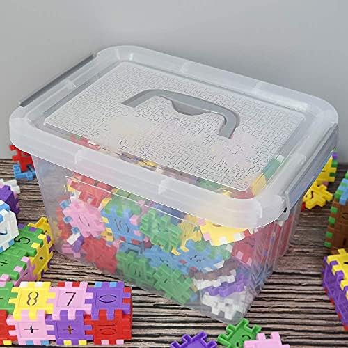 6 Liter Plastic Bins with Lids, Clear Storage Boxes Set of 6