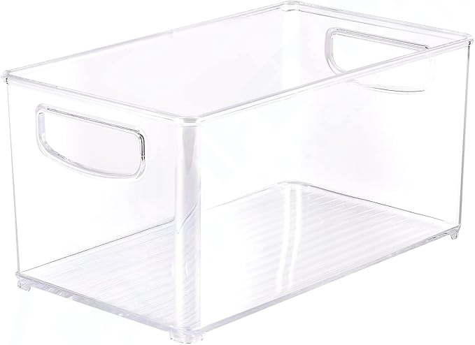 Lifetime Appliance Parts UPGRADED Clear Organizer Storage Bin with Handle Compatible with Kitchen I Best Compatible with Refrigerators, Cabinets & Food Pantry - 10" x 5" x 6"