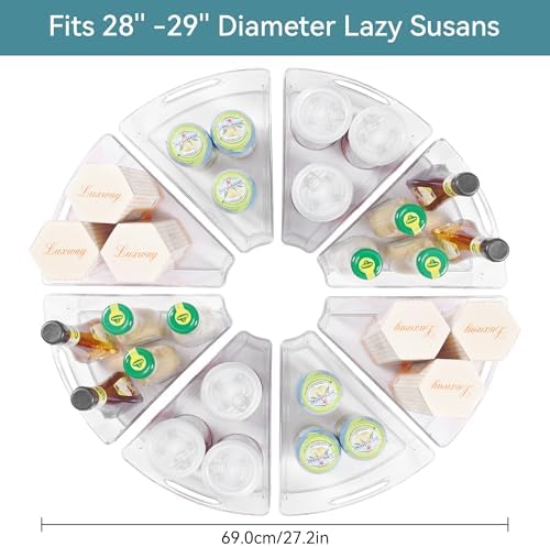 Oubonun Lazy Susan Cabinet Organizer Bins for Kitchen 8 Pack, 1/8 Wedge