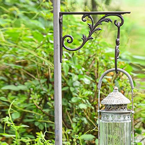 Sungmor Cast Iron Brackets for Shelves, 2PC Rustic Brown, 10.3 Inch Width, Heavy Duty Strong Iron Shelf Brackets, Vintag