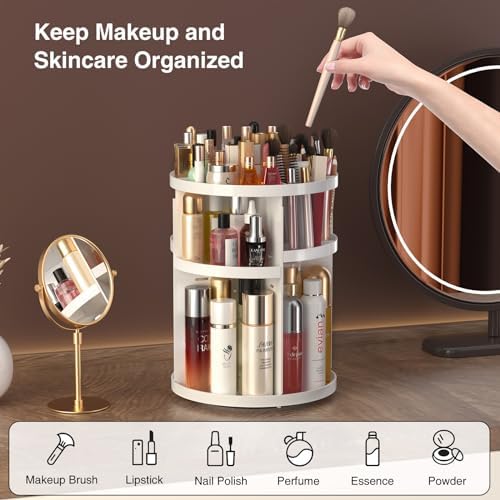 360 Large Rotating Makeup Organizer Countertop, Clear Acrylic Makeup Organizers, Organizador De Perfumes, 7 Layers Large
