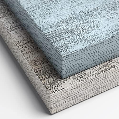 Sorbus 16 Inch Wood Floating Shelves for Wall (2 Pack, Blue/Rustic)