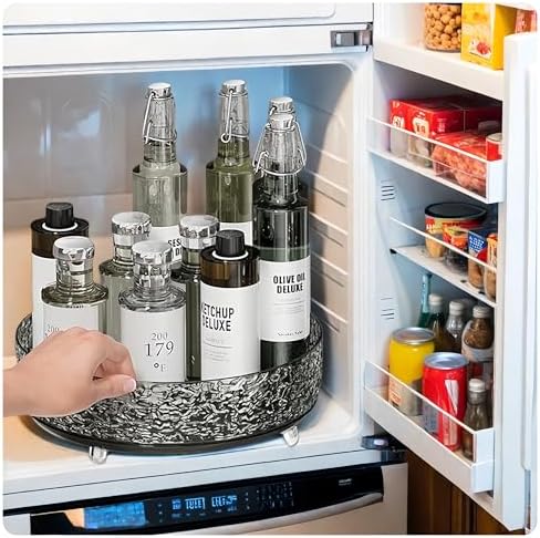 Premium Lazy Susan Organizer,9 inch Turntable Organizer for Bathroom, Kitchen, Vanity, Countertop, Table Top, Cabinet, P