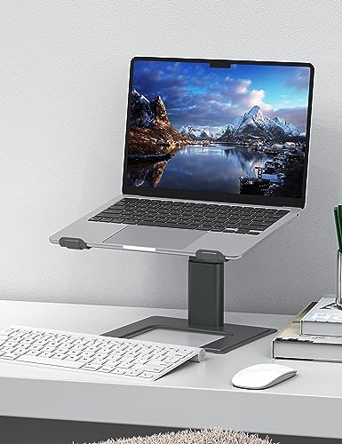 ALASHI Laptop Stand, Height Adjustable Desk Riser, 10-17.3", Gery