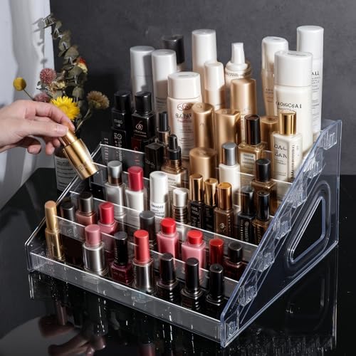 Lemecima 2 Pack Nail Polish Organizer 84 Bottles of 7 Layers Sunglass Organizer Acrylic Display Rack Eyeglasses Storage 