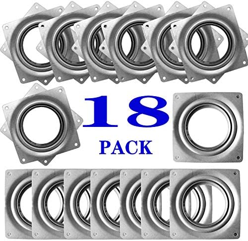 18Pack Lazy Susan Hardware, 4-inch Lazy Susan Hardware Square for Crafts, 300lbs Capacity Zinc Plated Steel Swivel Beari