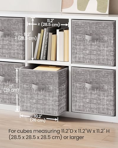 SONGMICS Storage Cubes, Set of 6, 11-Inch Foldable Closet Organizers