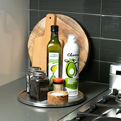 RSVP International Endurance TURN-1 Turntable Lazy Susan, Stainless Steel, 10.5" | Handy in Cabinet, Refrigerator or on 