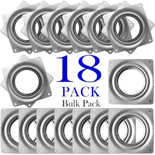 18Pack Lazy Susan Hardware, 4-inch Lazy Susan Hardware Square for Crafts, 300lbs Capacity Zinc Plated Steel Swivel Beari