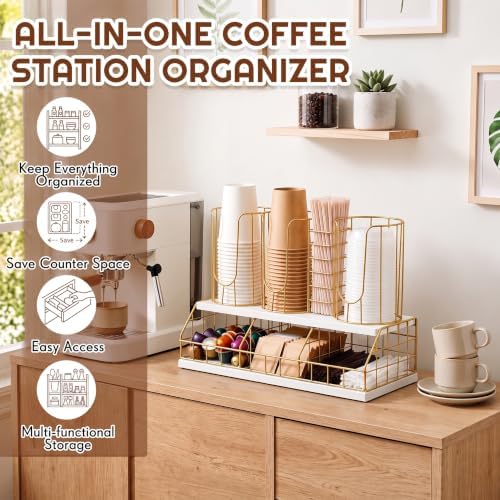Geelin 18oz Adjustable Coffee Cup Dispenser with Wooden Base