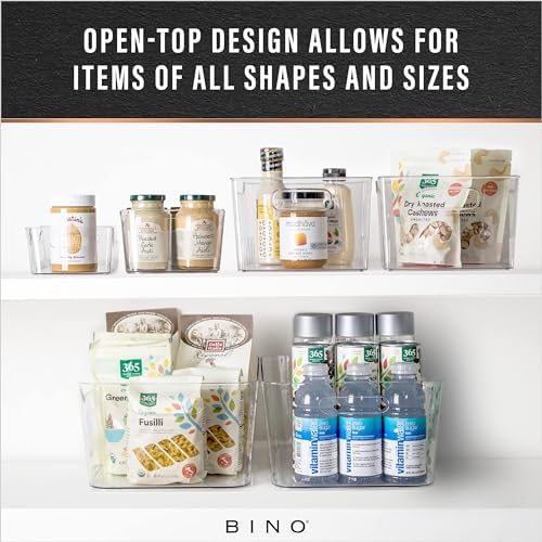 BINO | Plastic Organizer Bins, Small - 8 Pack | The SOHO Collection | Multi-Use Plastic Bin | Pantry & Freezer Organizer
