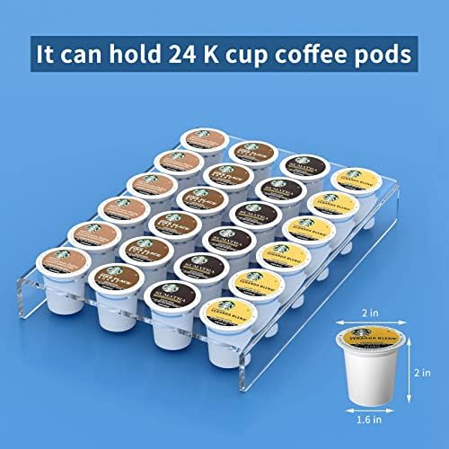 AITEE Acrylic K Cup Drawer Organizer Tray Pod Holder for 24 Coffee Capsules