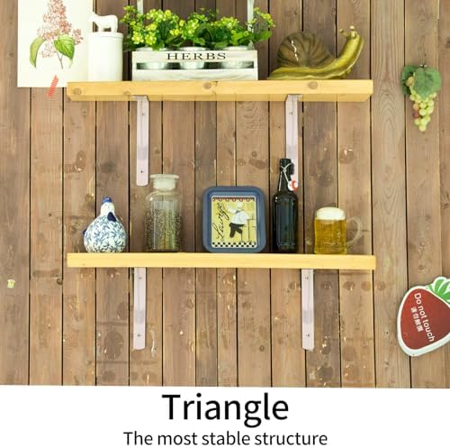 8Pcs White L Floating Shelf Brackets, Wall Mount 7.87x4.72in
