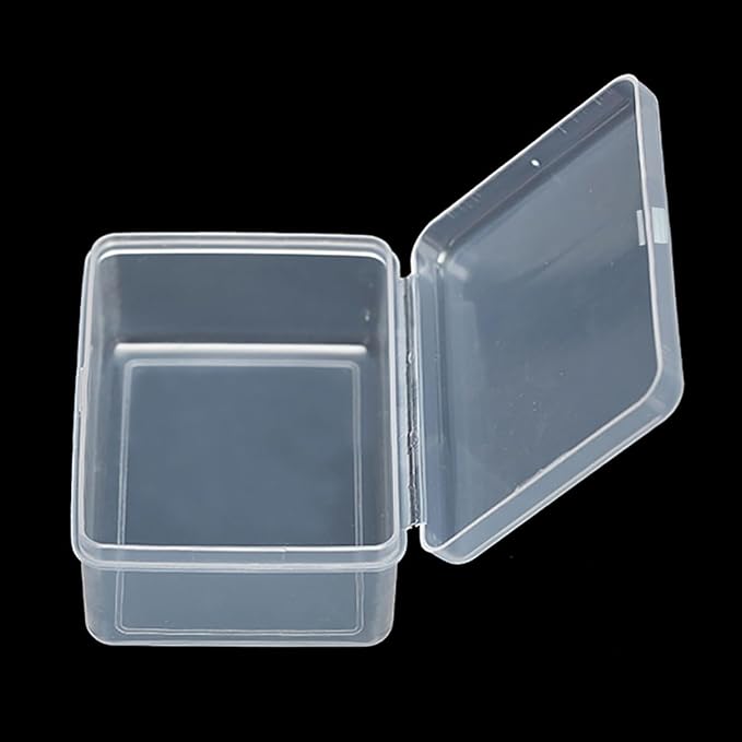 12 Pcs Rectangle Clear Craft Supply Case (2.99 x 2.05 x1.18 inch) - Clear Plastic Box Containers for Jewelry Findings and Art Supplies
