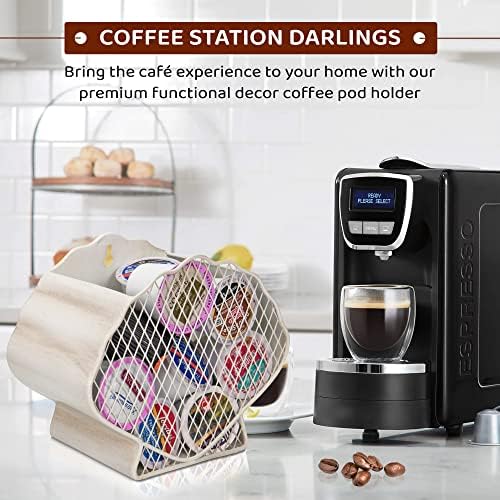 Made Easy Kit Coffee Pod Basket Organizer Useful Decor - Compatible with Keurig K-Cup Pods - Home Coffee Bar Functional 