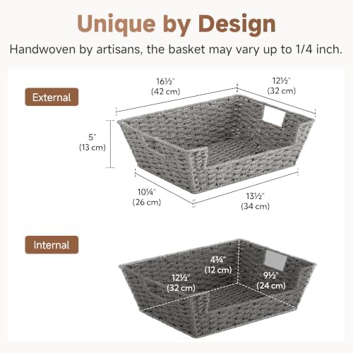 StorageWorks Pantry Baskets for Organizing, Large Wicker Basket for Storage