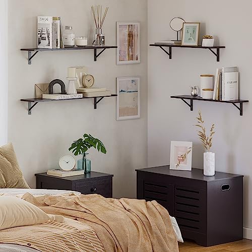 DINZI LVJ Long Wall Shelves, 31.5" Wall Mounted Shelves with Metal Brackets