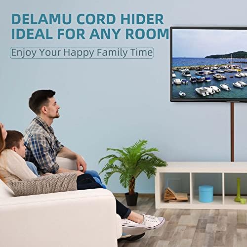 Wire Hider, 157in Delamu Cord Hider Wall, Paintable Wire Covers for Cords, TV Cable Hider Wall Kit, Cable Covers Raceway