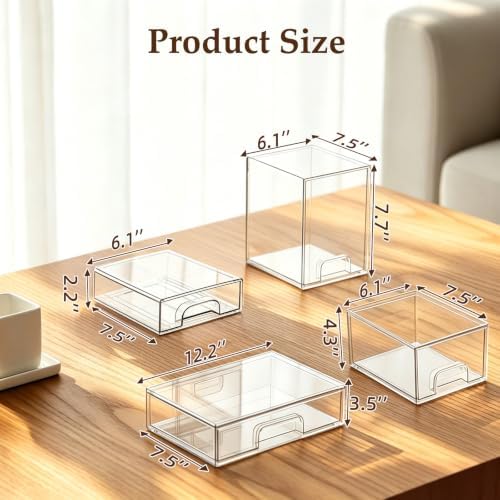 Baby Bottle Organizer 6 Pack Baby Bottle Storage Organizer Clear Bottles Station Acrylic Stackable Container Drawers Bin
