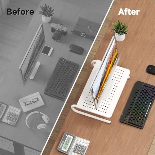 suptek Monitor Stand Riser for Computer,Laptop,Printer, Notebook and All Flat Screen Display with Vented Metal Platform 